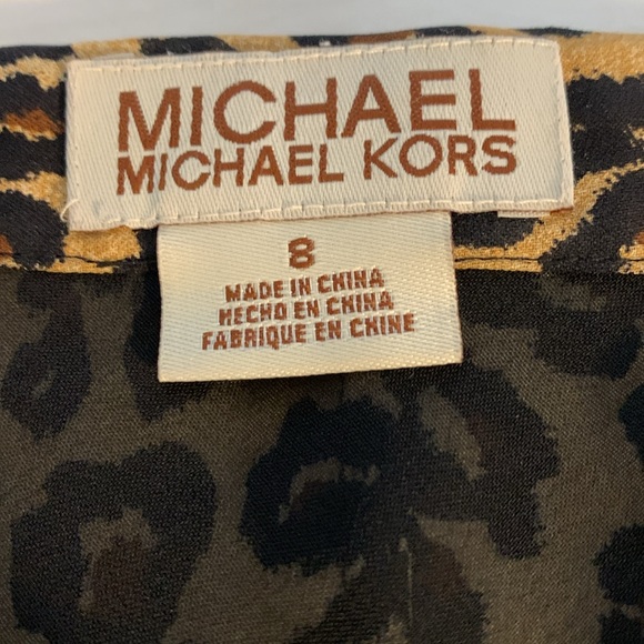 Michael Kors leopard print silk lined A line skirt EUC - Picture 2 of 7